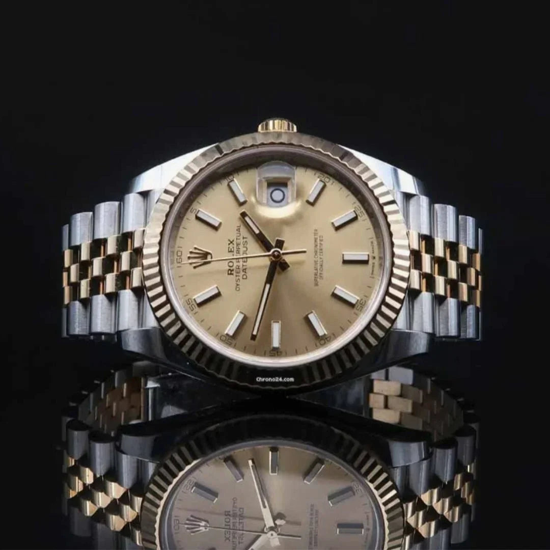 Role_x Datejust Gold Silver Gold Dial Metal Watch