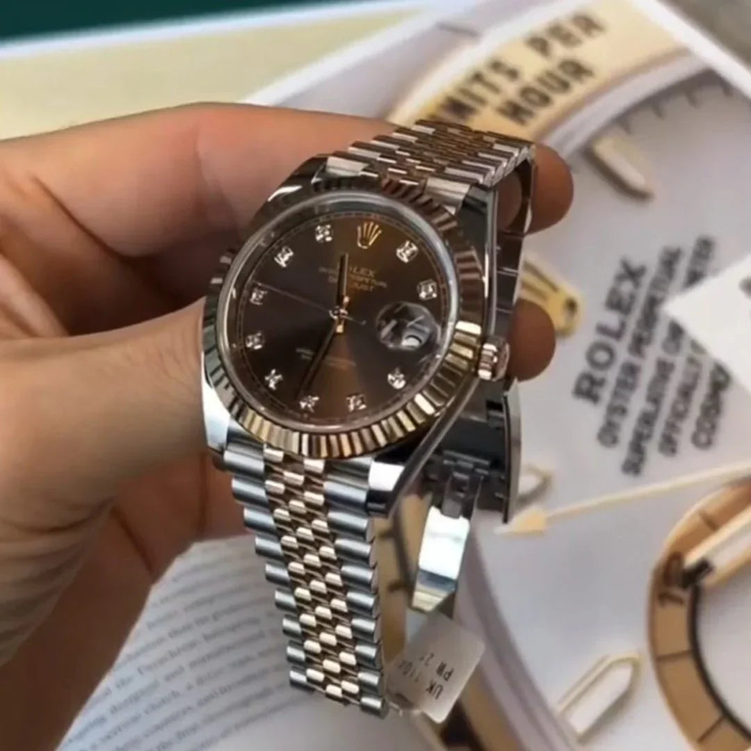 Role_x Datejust Rosegold Gold Diamond Metal Watch