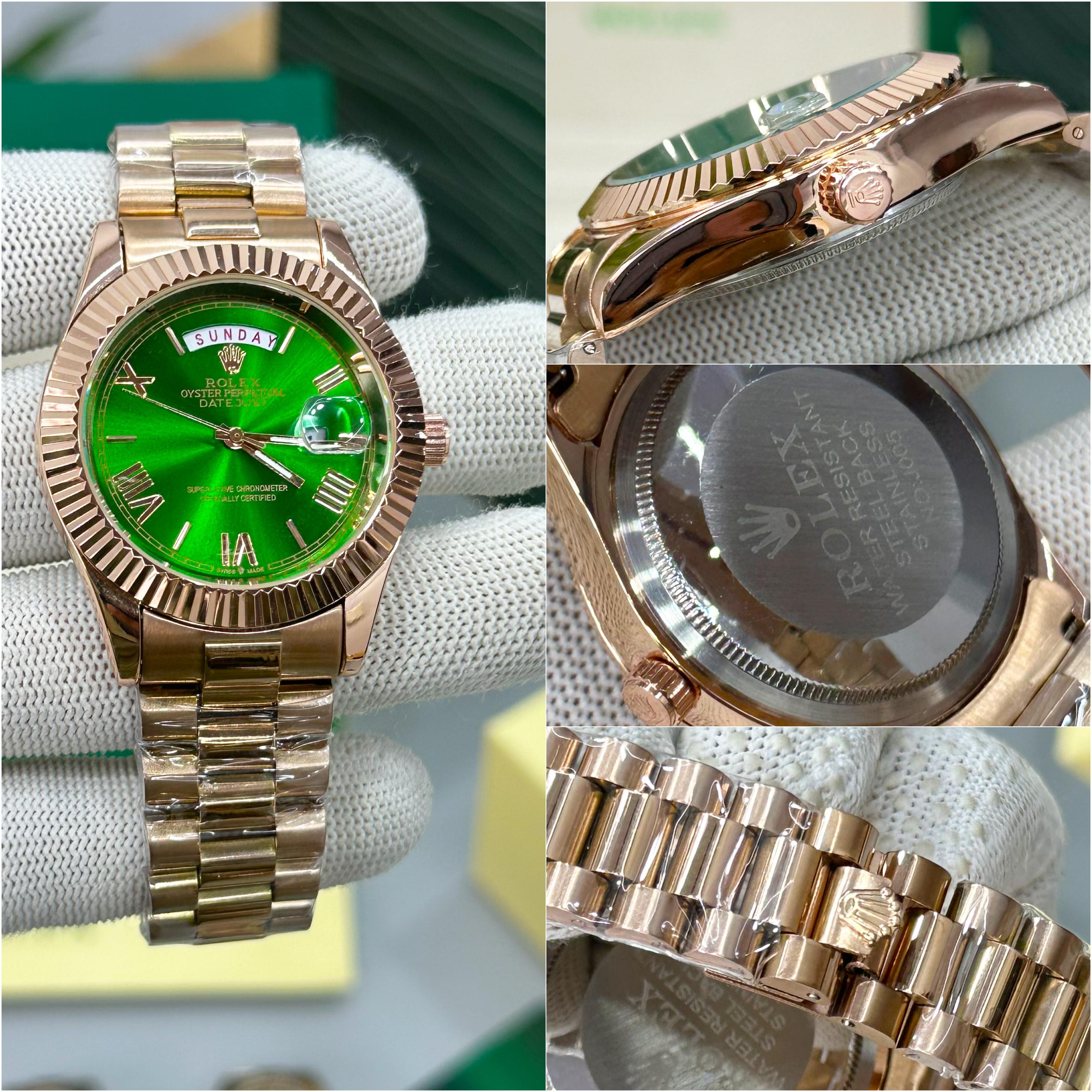 Role_xx day date green dial